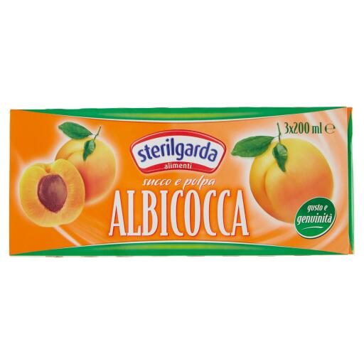Succo e polpa albicocca 3x200ml Sterilgarda
