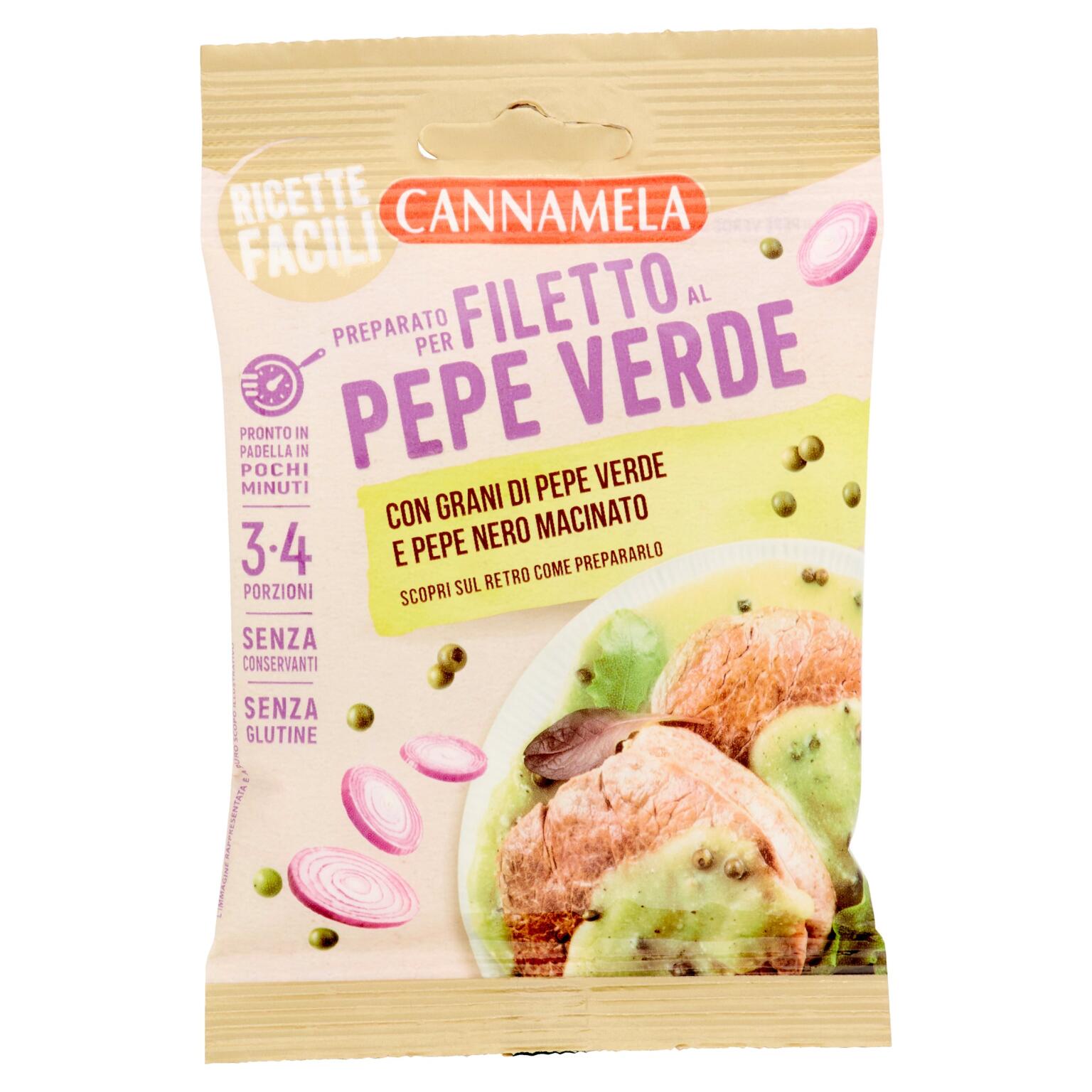 Preparato per filetto al pepe verde da 30g Cannamela