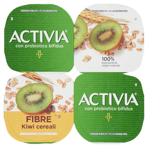 Yogurt Activia kiwi e cereali 4x125g