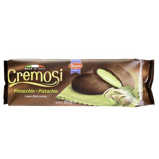 Biscotti cremosi farciti al gusto pistacchio, 150g, Tonon