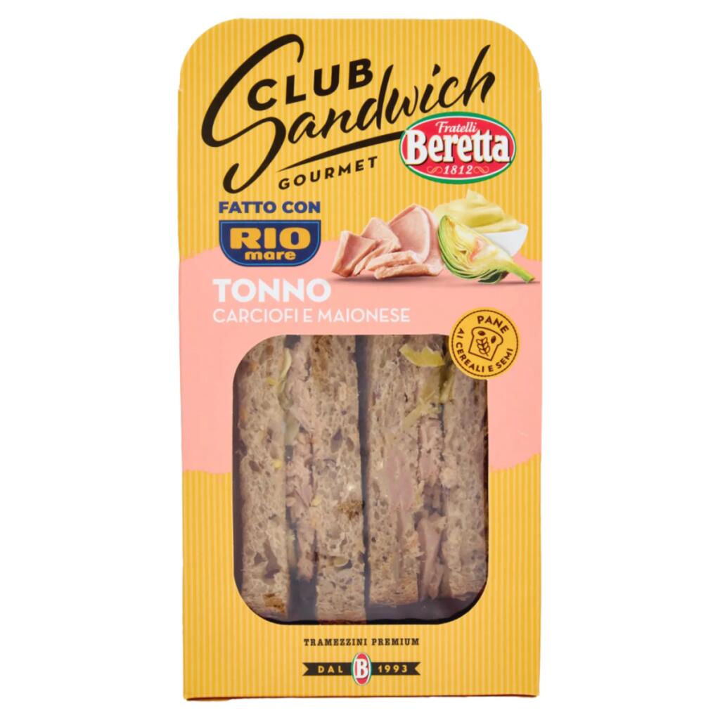 Club sandwich con tonno Riomare, carciofi e maionese 150g Beretta
