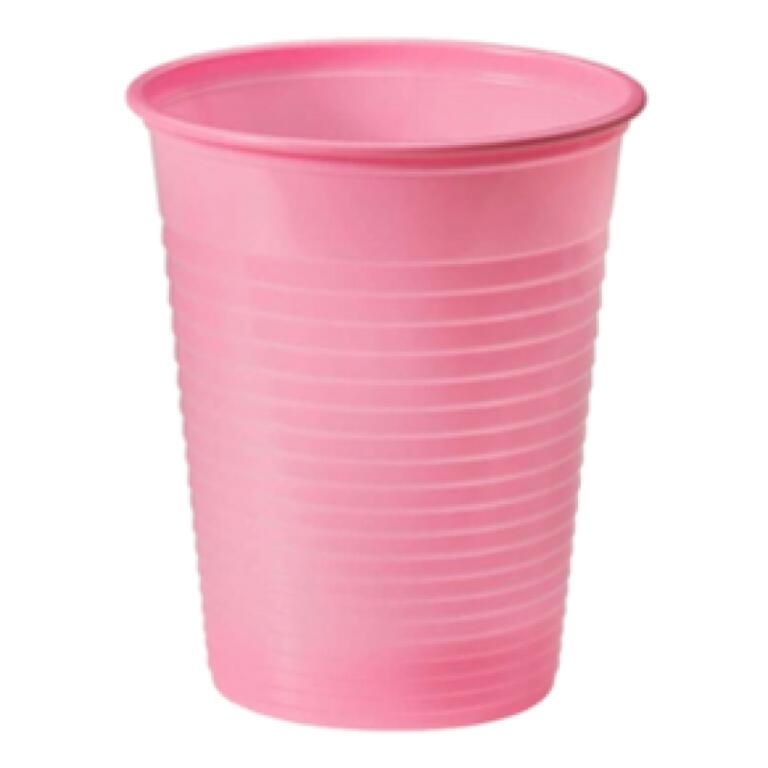 BIcchieri rosa di plastica da 200ml 50pz