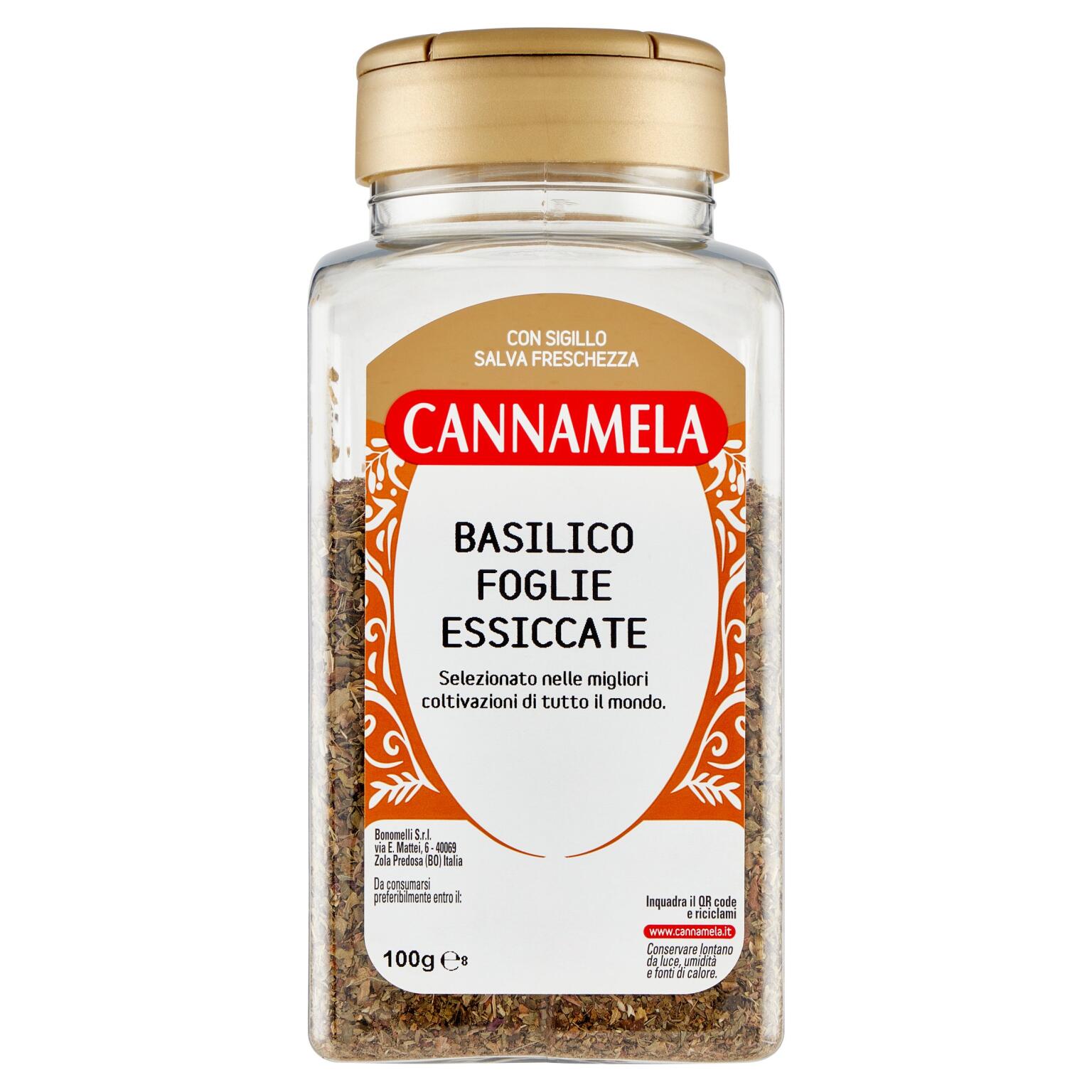 Basilico in foglie 100g Cannamela