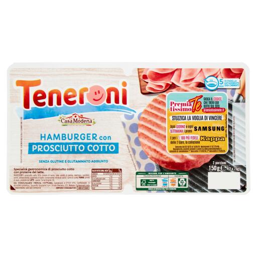 Teneroni prosciutto cotto 150g Casa Modena senza glutine