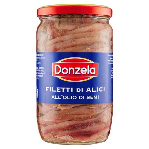 Filetti di alici in olio di semi 720g Donzela