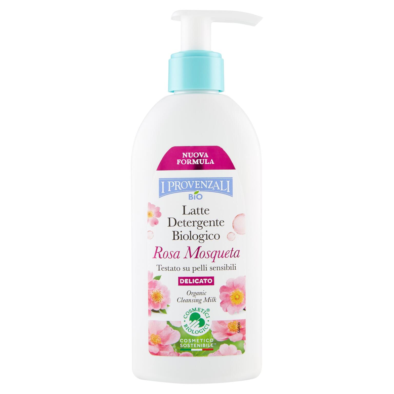 Latte viso detergente all'olio di rosa mosqueta 200ml BIO I Provenzali