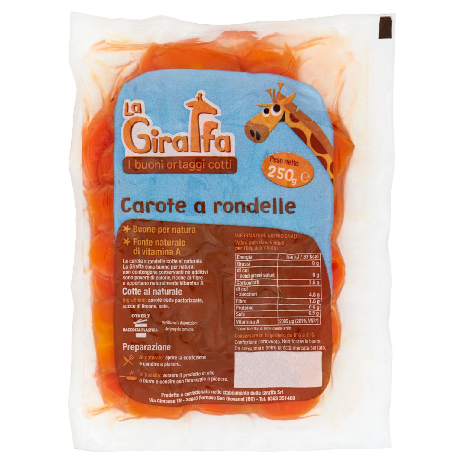 Carote pastorizzate 250g sottovuoto