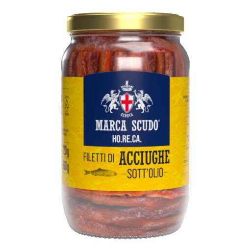 Filetti di acciughe in olio di semi Scudo 720g