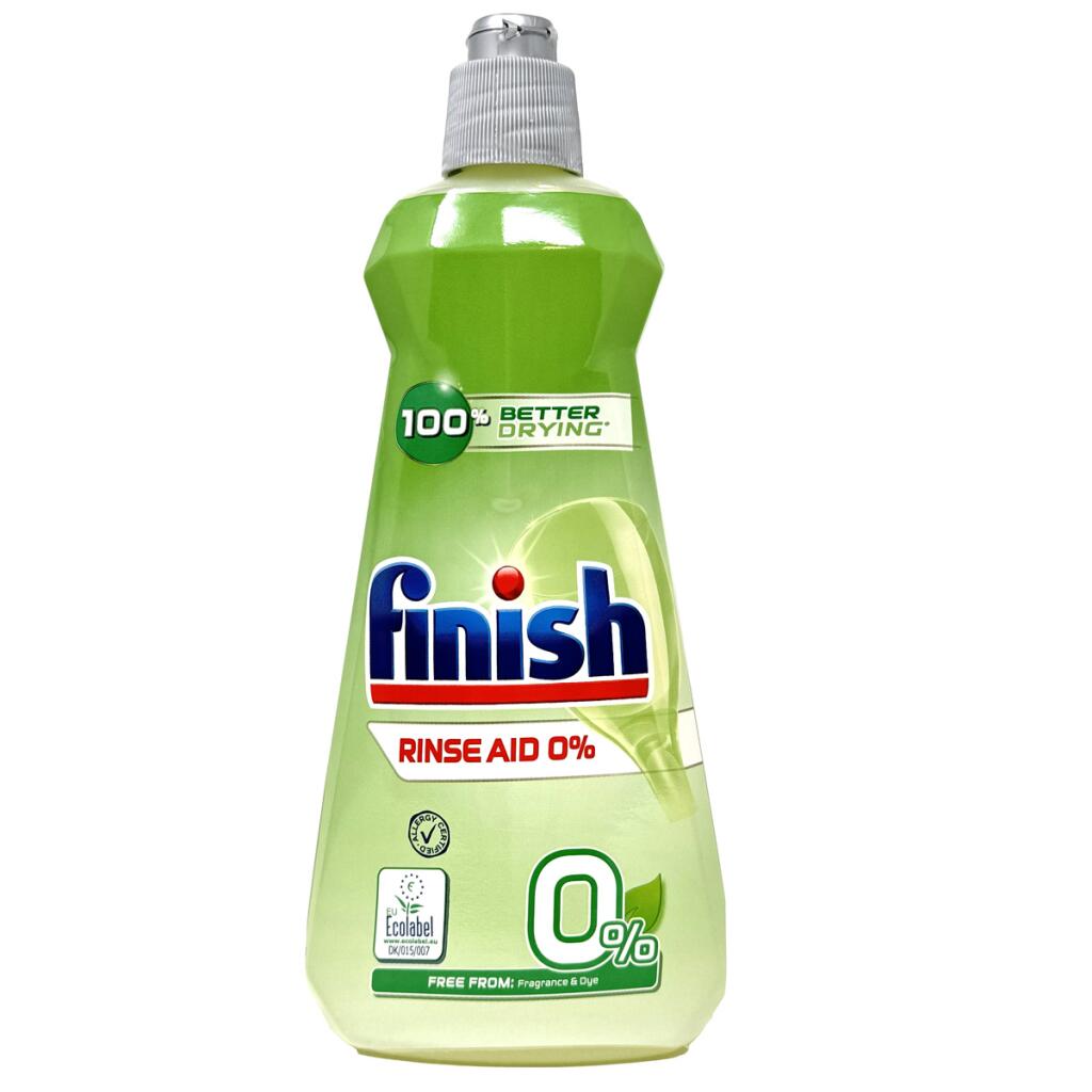 Brillantante per lavastoviglie Rinse Aid 0% da 400ml Finish