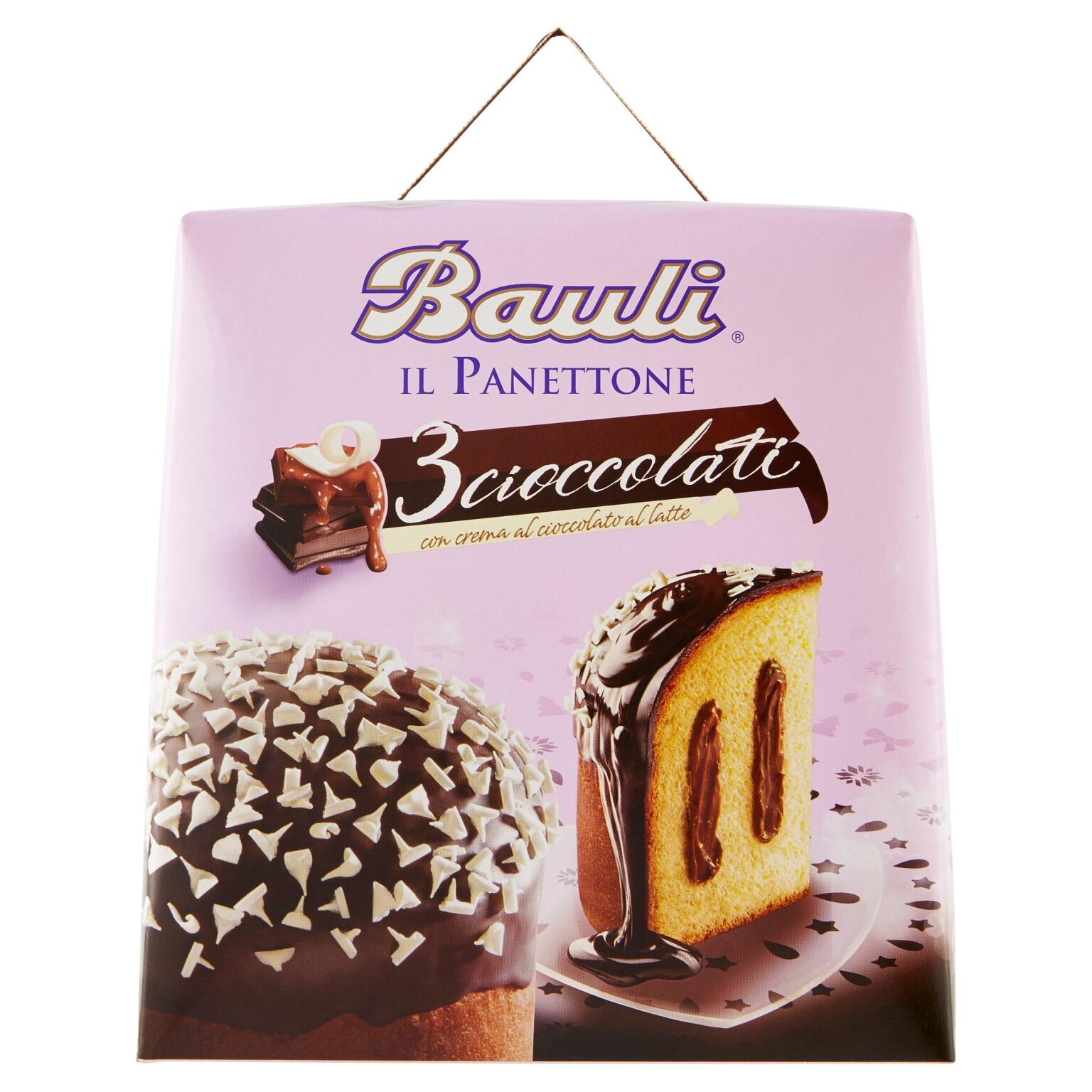 Panettone Ciocco Top Tre Cioccolati 750g Bauli
