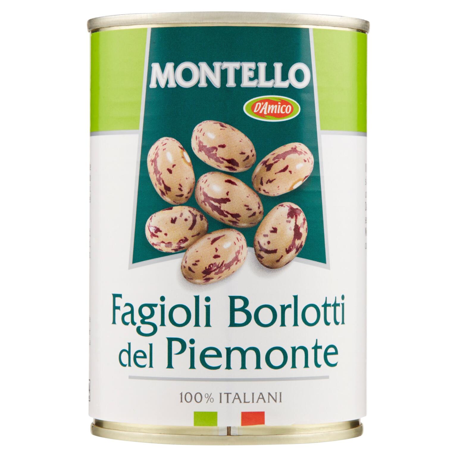 Fagioli Borlotti del Piemonte lessati al naturale 400g Montello D'Amico