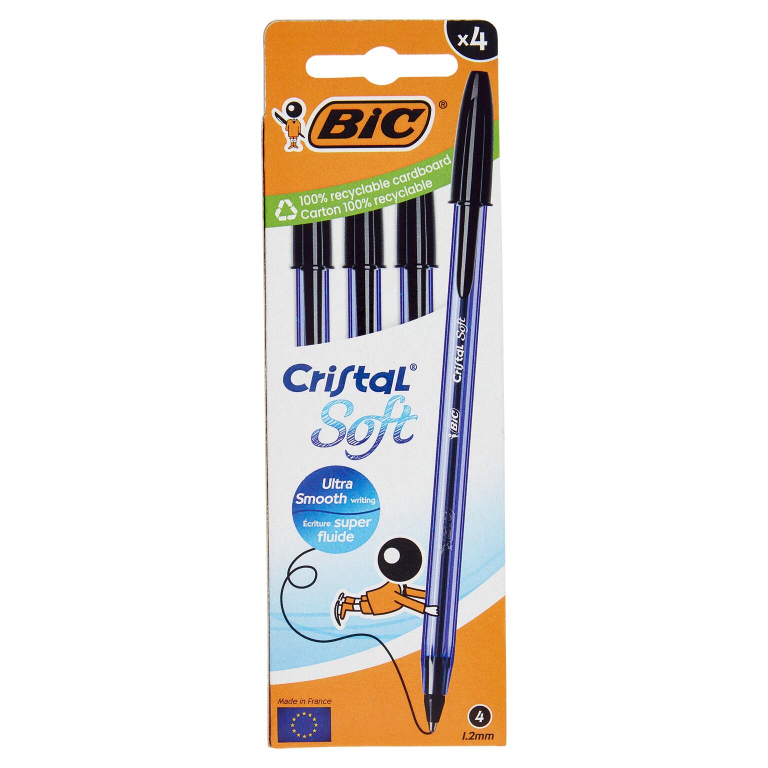 Penne cristal soft nere 4 pezzi Bic