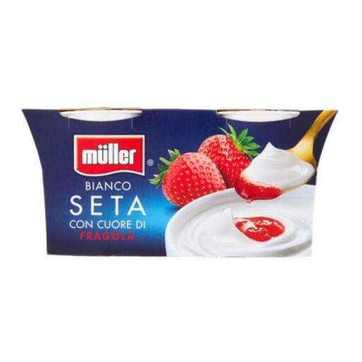 Yogurt Bianco seta con cuore di Fragola 2x125g Muller
