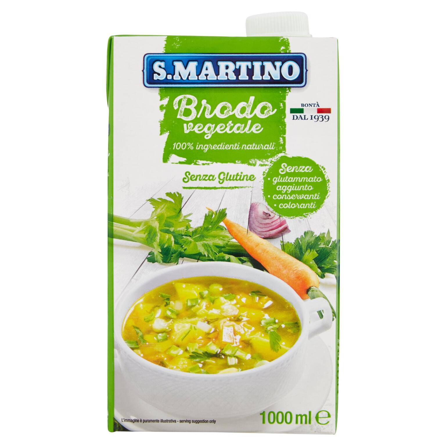 Brodo vegetale liquido 1 litro San Martino