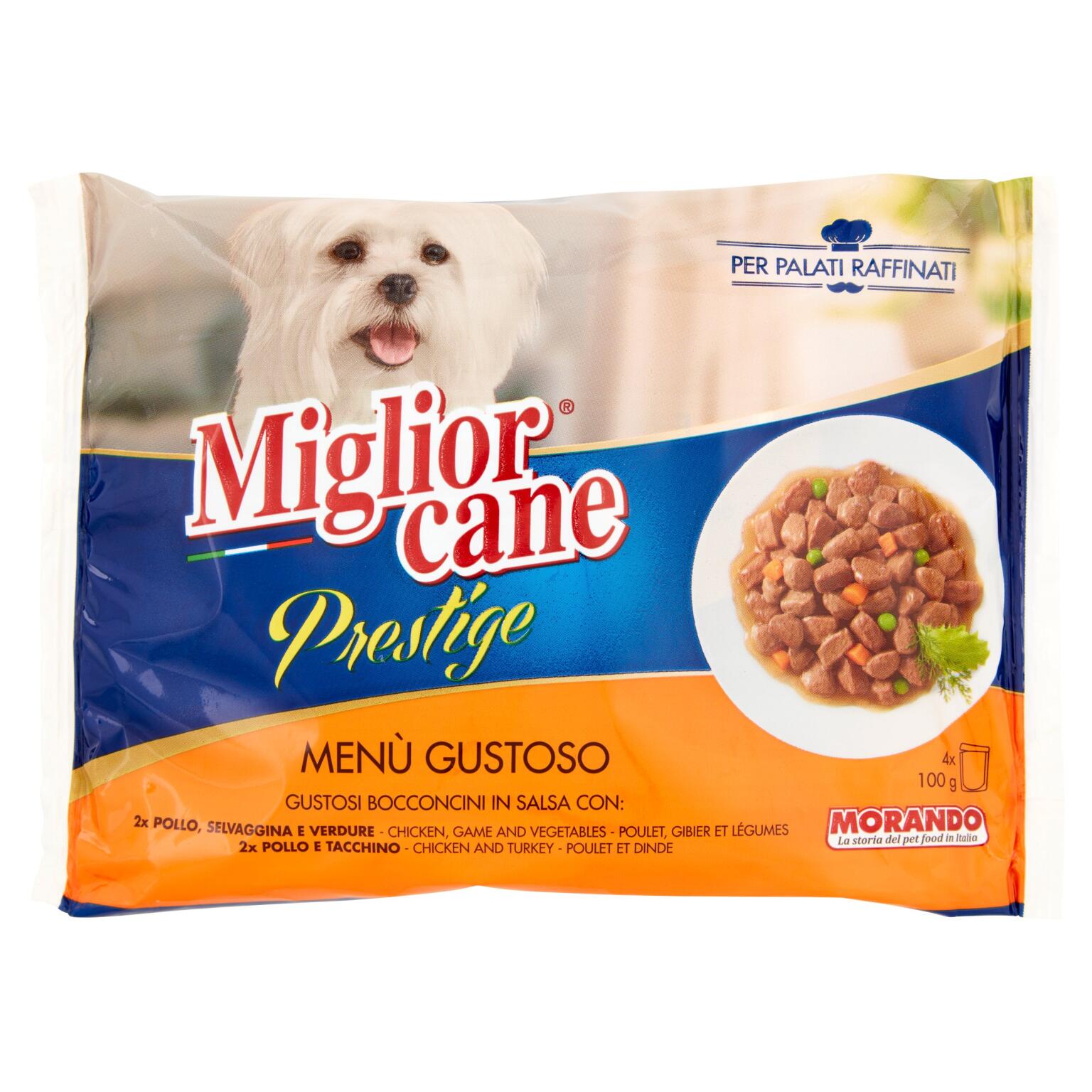 Migliorcane Prestige Doppio Menu'Gustoso 4x100g Morando