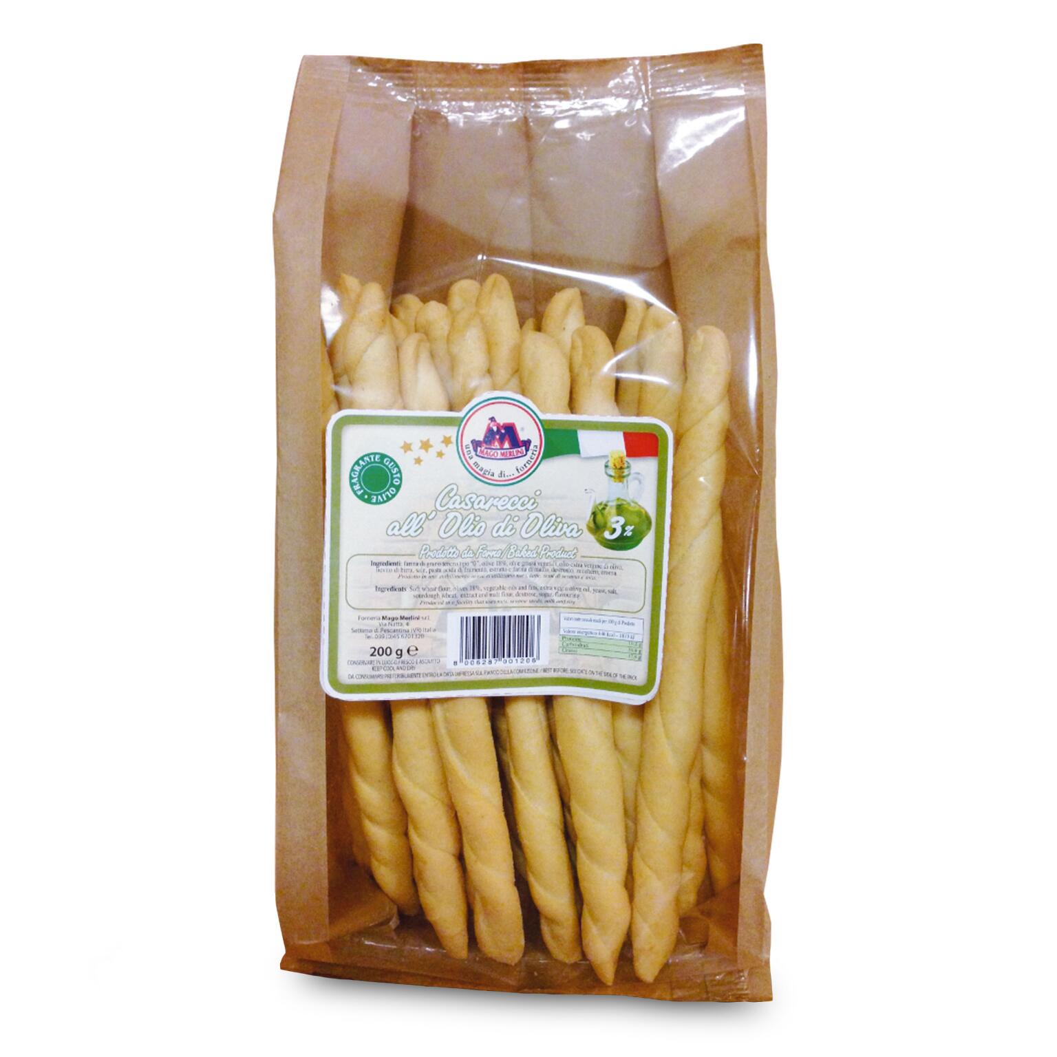 Grissini I Casarecci classici all'olio di oliva 200g Mago Merlini