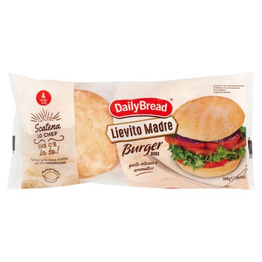 Pane per Burger Lievito Madre 360g 4 panini Daily Bread