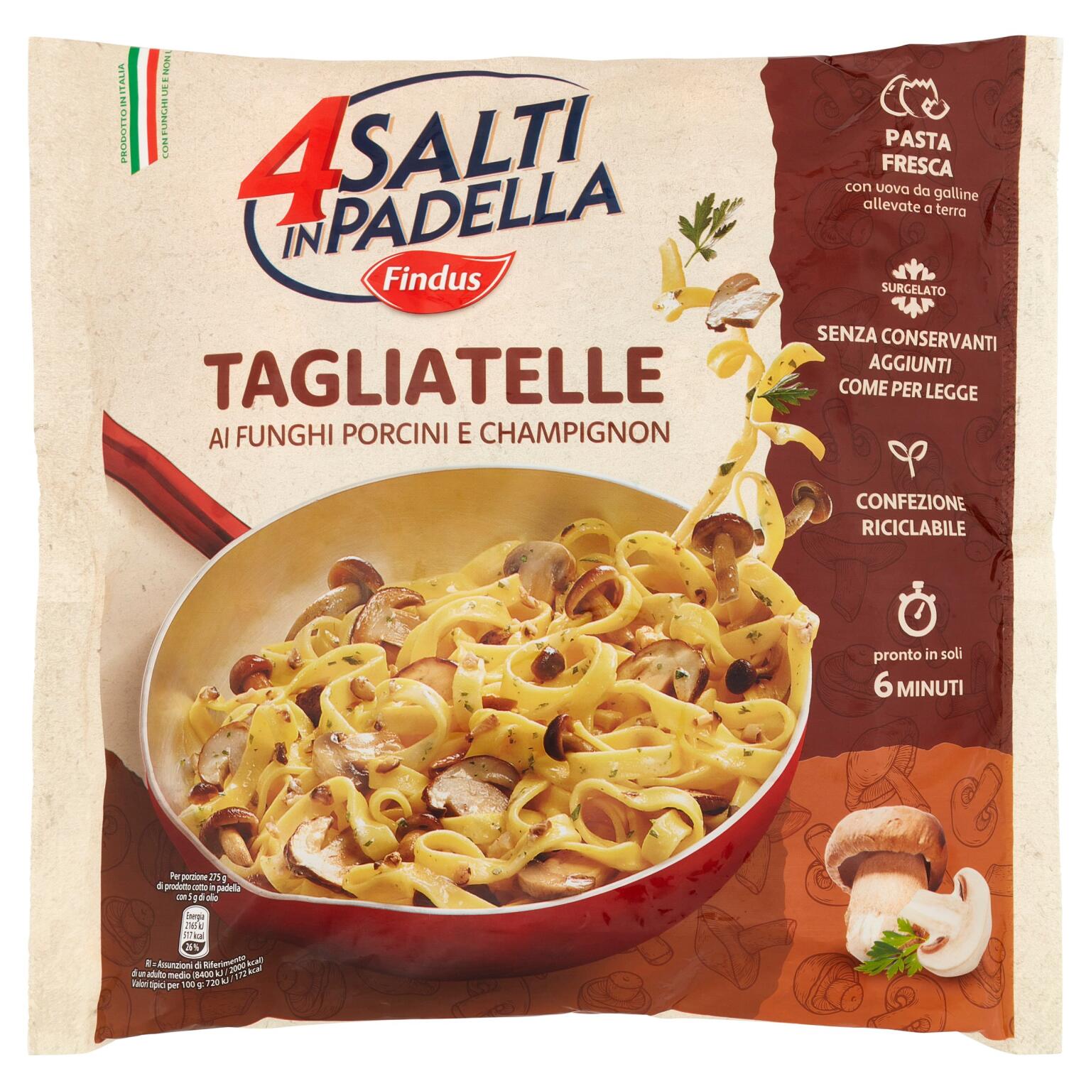 Tagliatelle ai funghi porcini 4 Salti in padella 550g