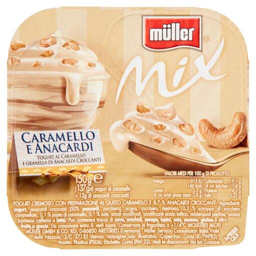 Yogurt Mix caramello e anacardi 150g Muller