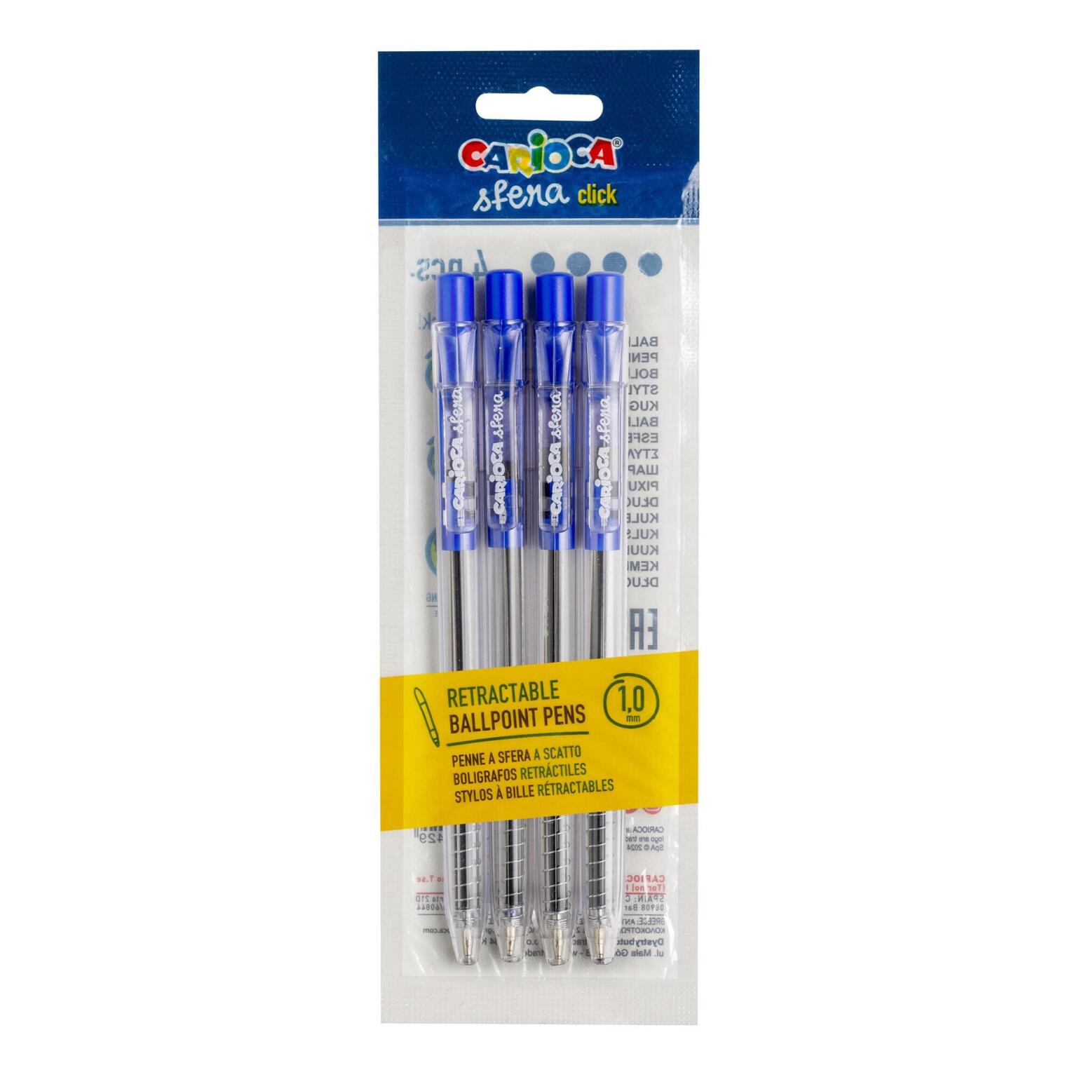 Penna a sfera retractable 4 pezzi bag blue