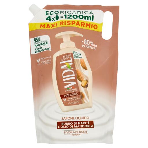 Sapone liquido Ecoricarica 1,2l karite Vidal