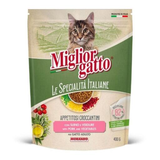 Migliorgatto croccantini da 400g suino e verdure