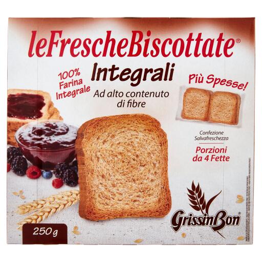 Fette biscottate con farina integrale 8 porzioni da 4 fette 250g Grissin Bon