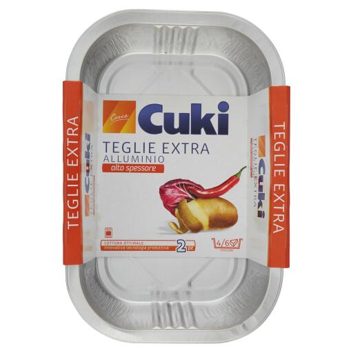 Teglie extra alluminio alto spessore da 4/6 porzioni 2pz Cuki