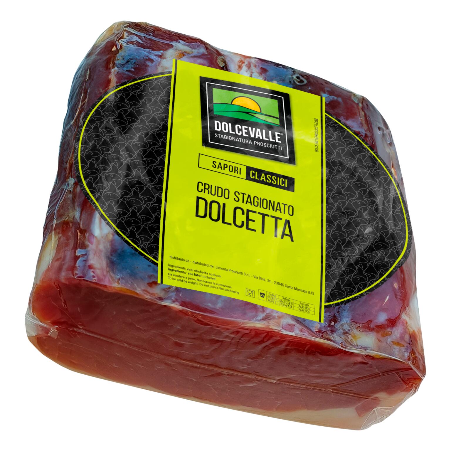Dolcetta Crudo stagionato senza cotenna a metà Dolcevalle