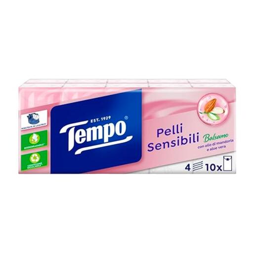 Fazzoletti tempo per pelli sensibili 10 pacchetti