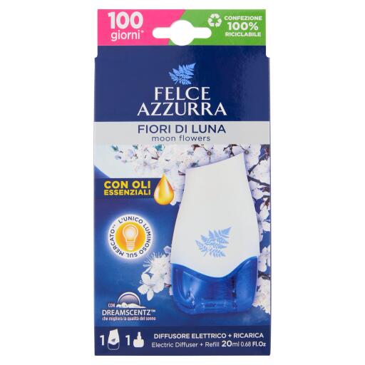 Diffusore Elettrico con ricarica profumazione Fiori di luna 20ml Felce Azzurra