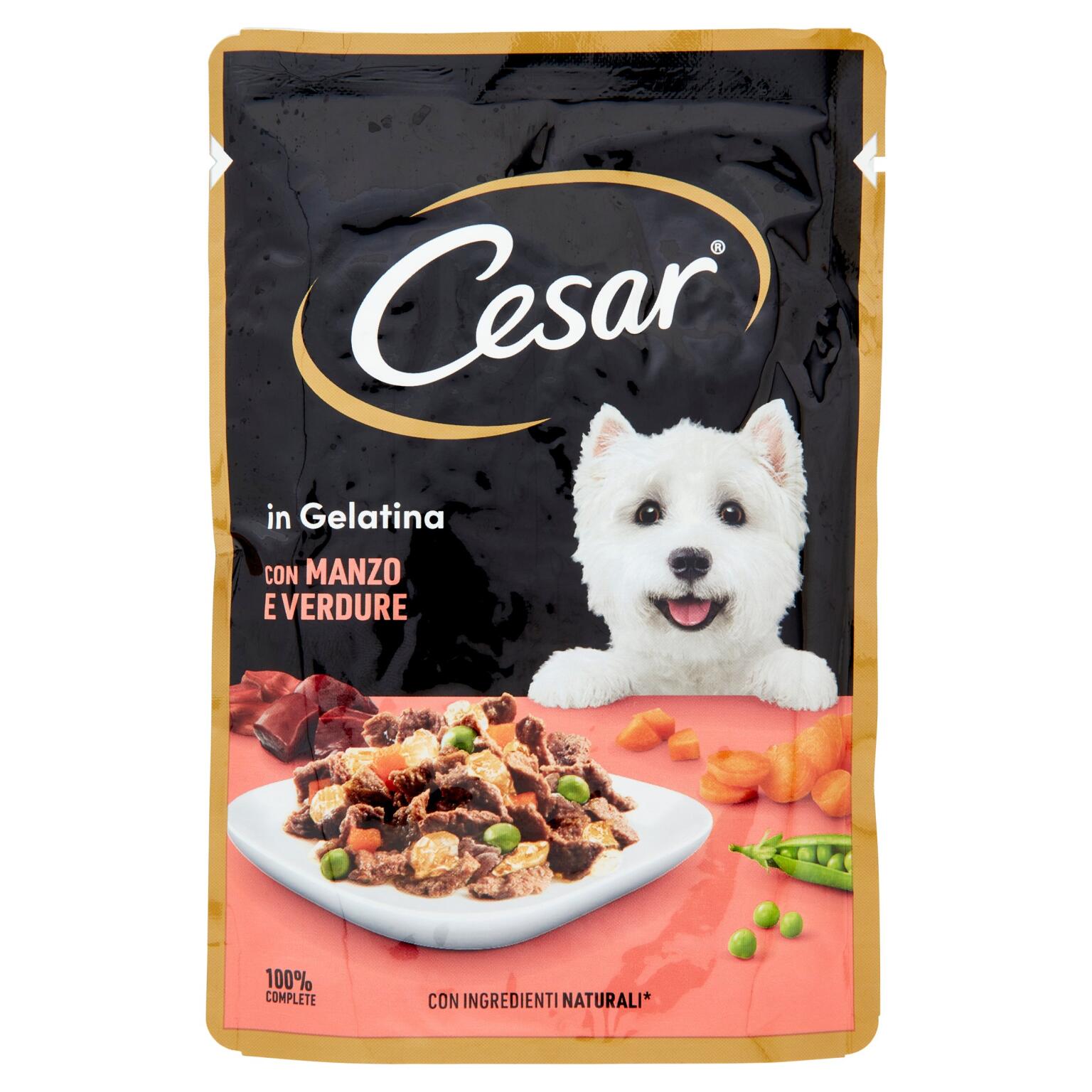 Le Delizie del Giorno con delizioso manzo e verdure in gelatina 100g Cesar
