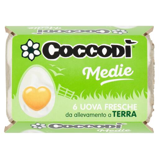 Uova Coccodì da allevamento a terra cat.A medie confezione x6