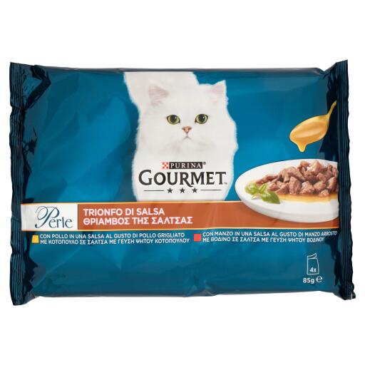 Gourmet perle trionfo manzo e pollo per gatti 4x85g