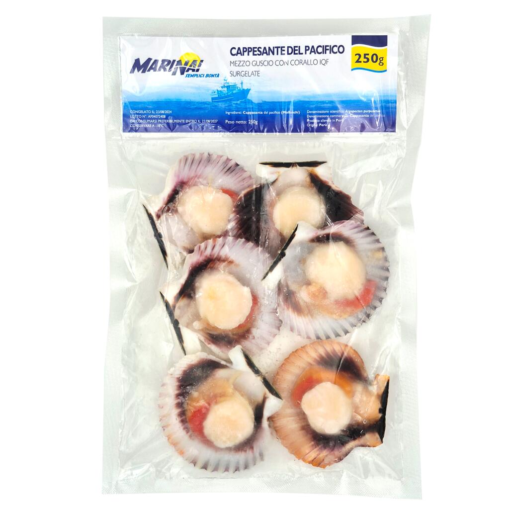 Cappesante del Pacifico 1/2 guscio 250g Marinai