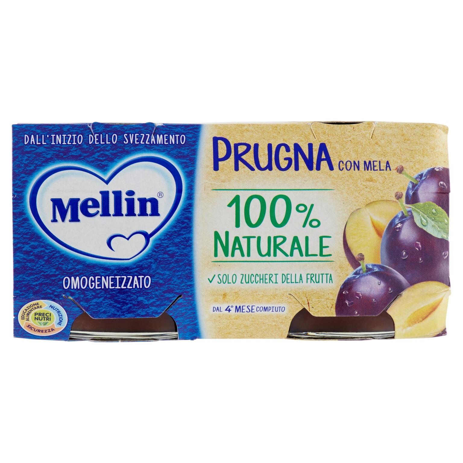 Omogeneizzato Prugna con Mela 2x100g Mellin