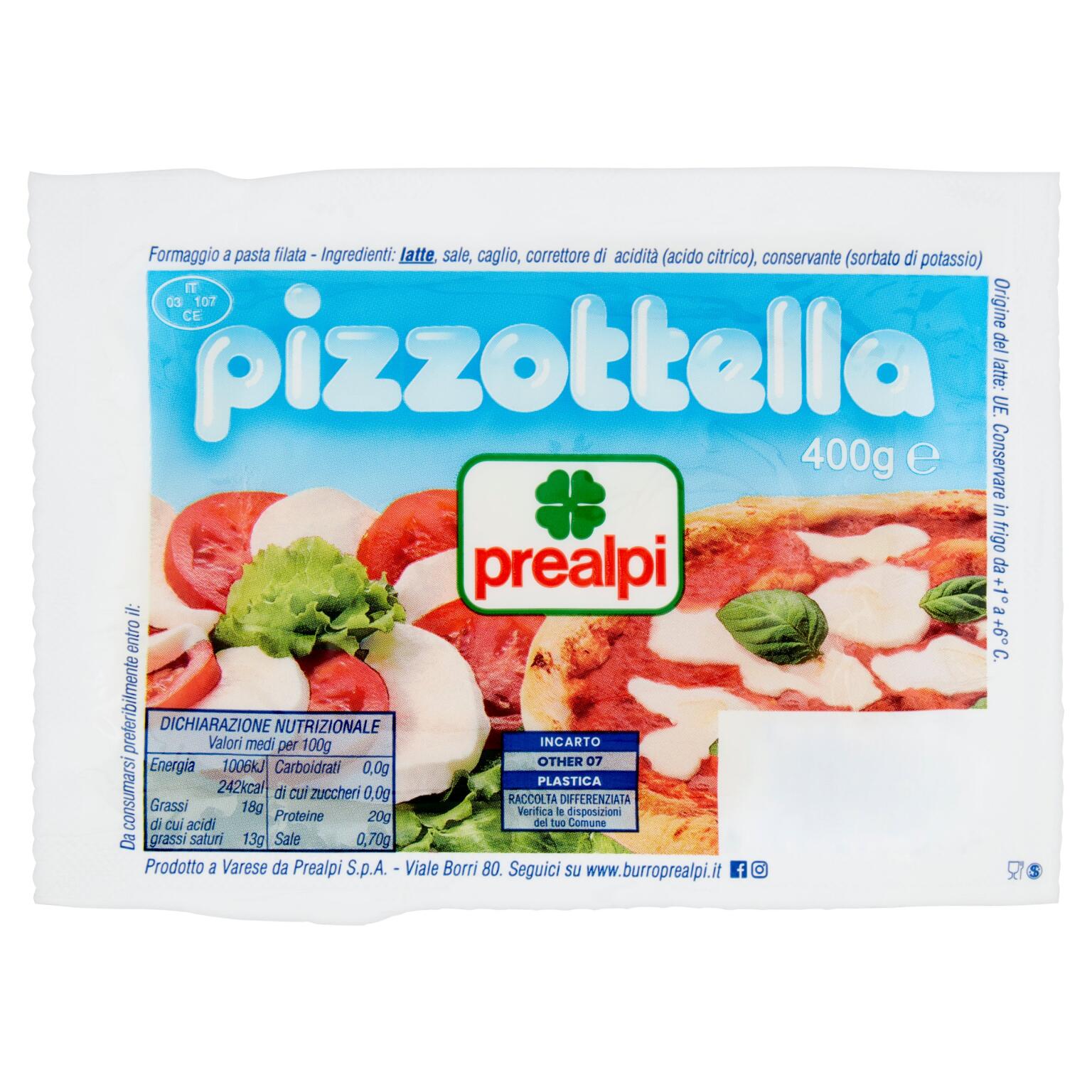 Nuova pizzottella 400g Prealpi