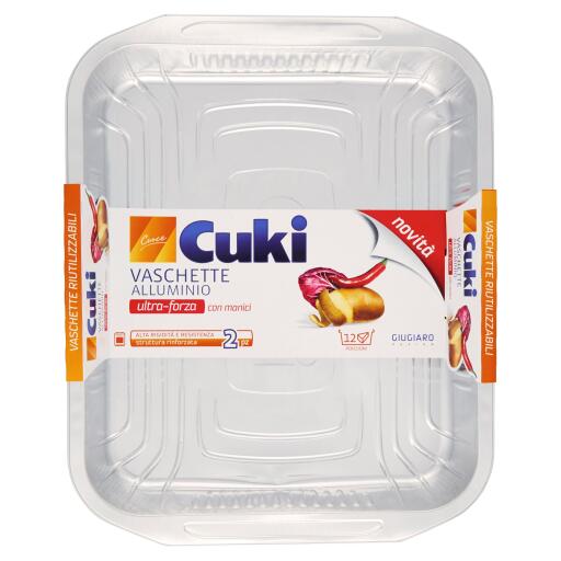 Vaschette alluminio R74 ultra-forza con manici senza coperchi da 12porzioni 2pz Cuki
