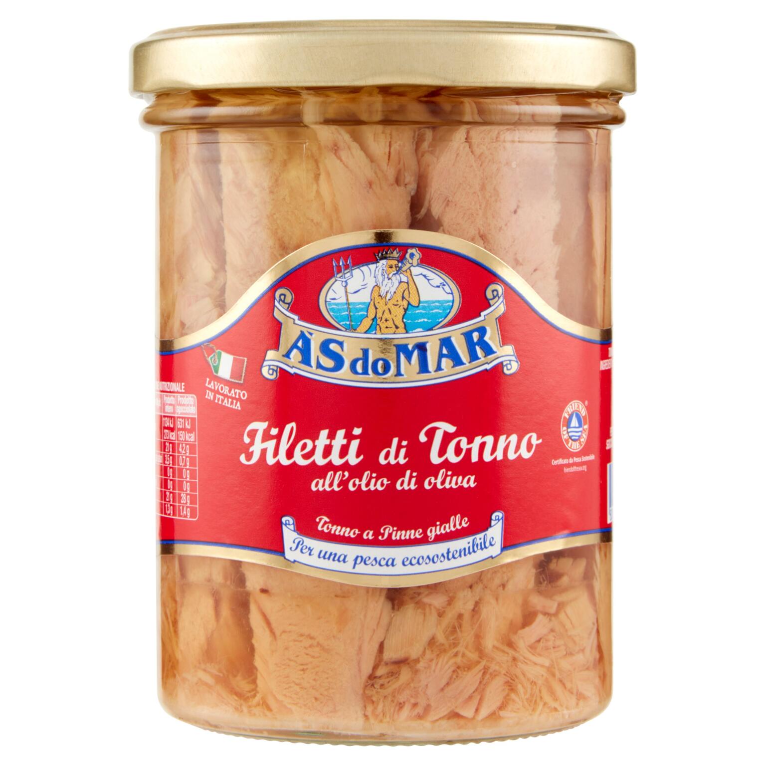 Filetto di Tonno vaso vetro in olio di oliva 400g As Do Mar
