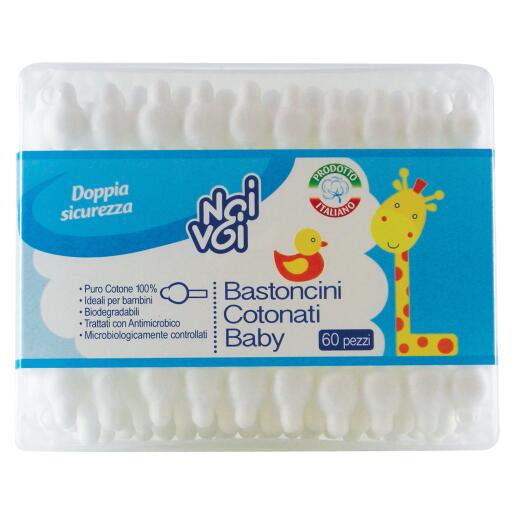 Bastoncini cotone baby 60 pezzi Noi & Voi