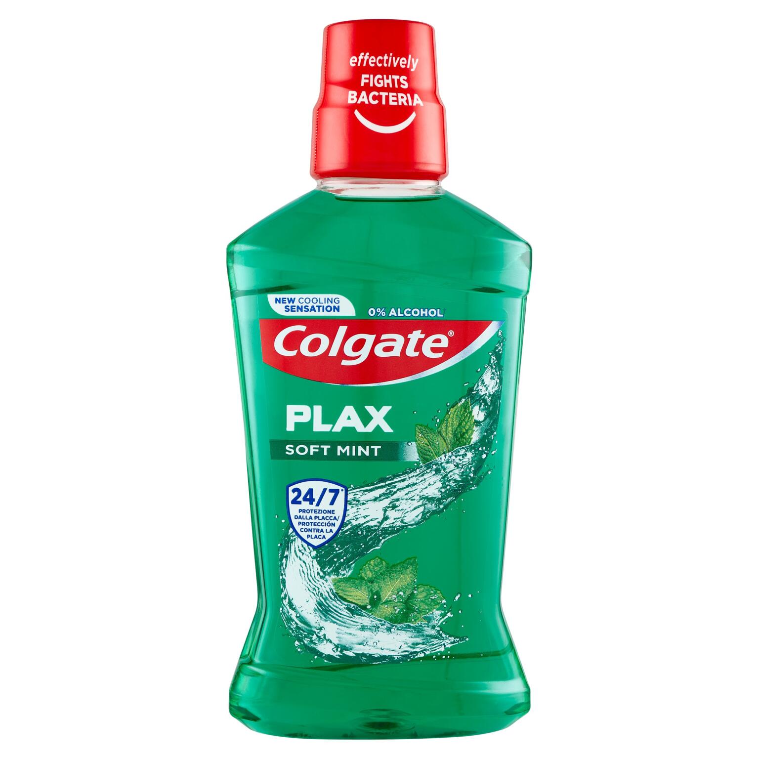 Collutorio protezione con agente antibatterico    menta delicata plax senza alcool 500ml Colgate