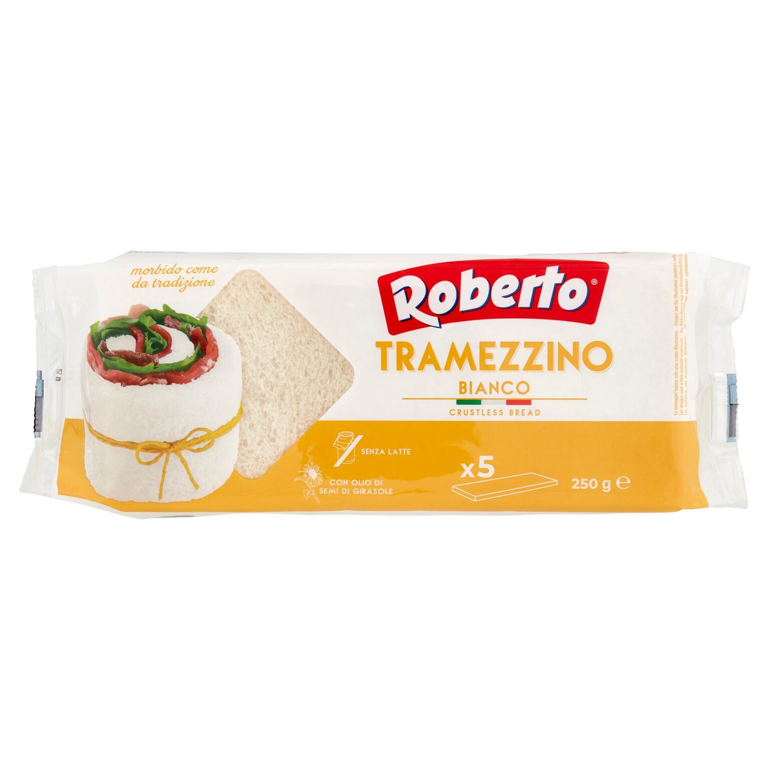 Pane per tramezzino 5 fette 250g Roberto