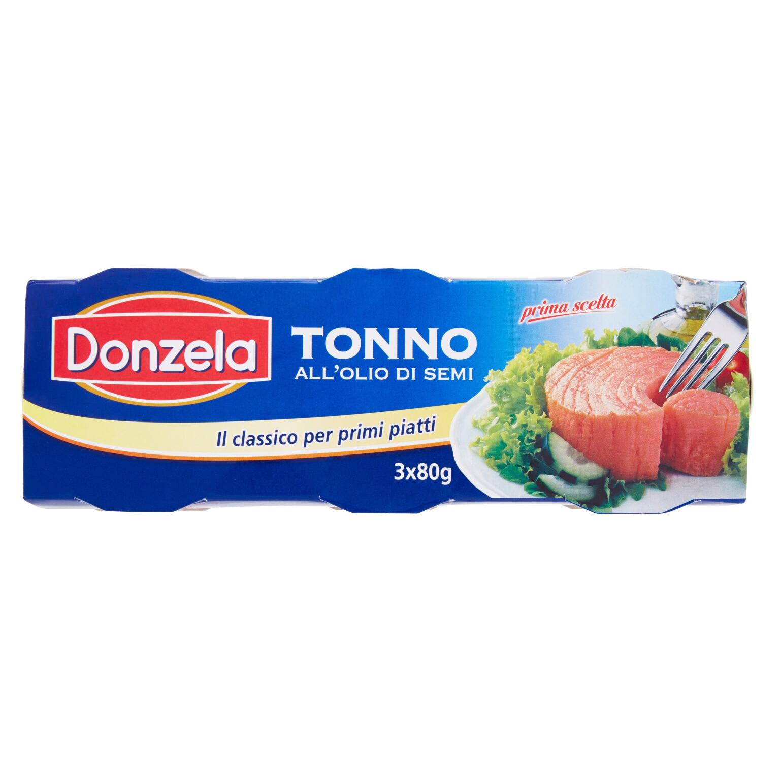 Tonno in olio di semi di girasole 3x80g Donzela