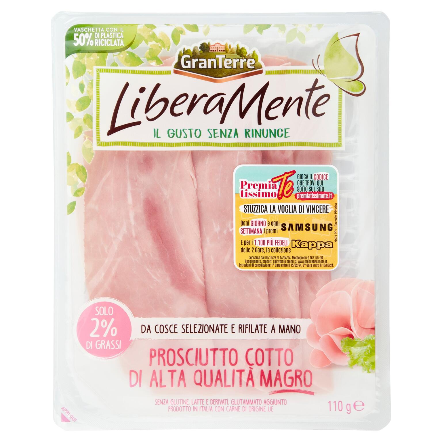 Prosciutto cotto di alta qualità Liberamente affettata 110g Casa Modena senza glutine