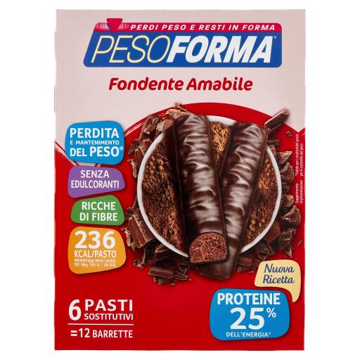 Pesoforma 6 barrette dark fondente amabile 372g