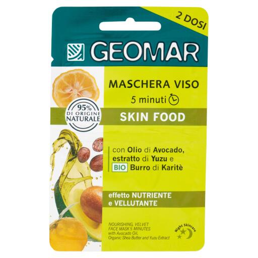 Maschera viso nutriente vellutante con pappa reale e bio burro di karitè 2x7,5ml Geomar