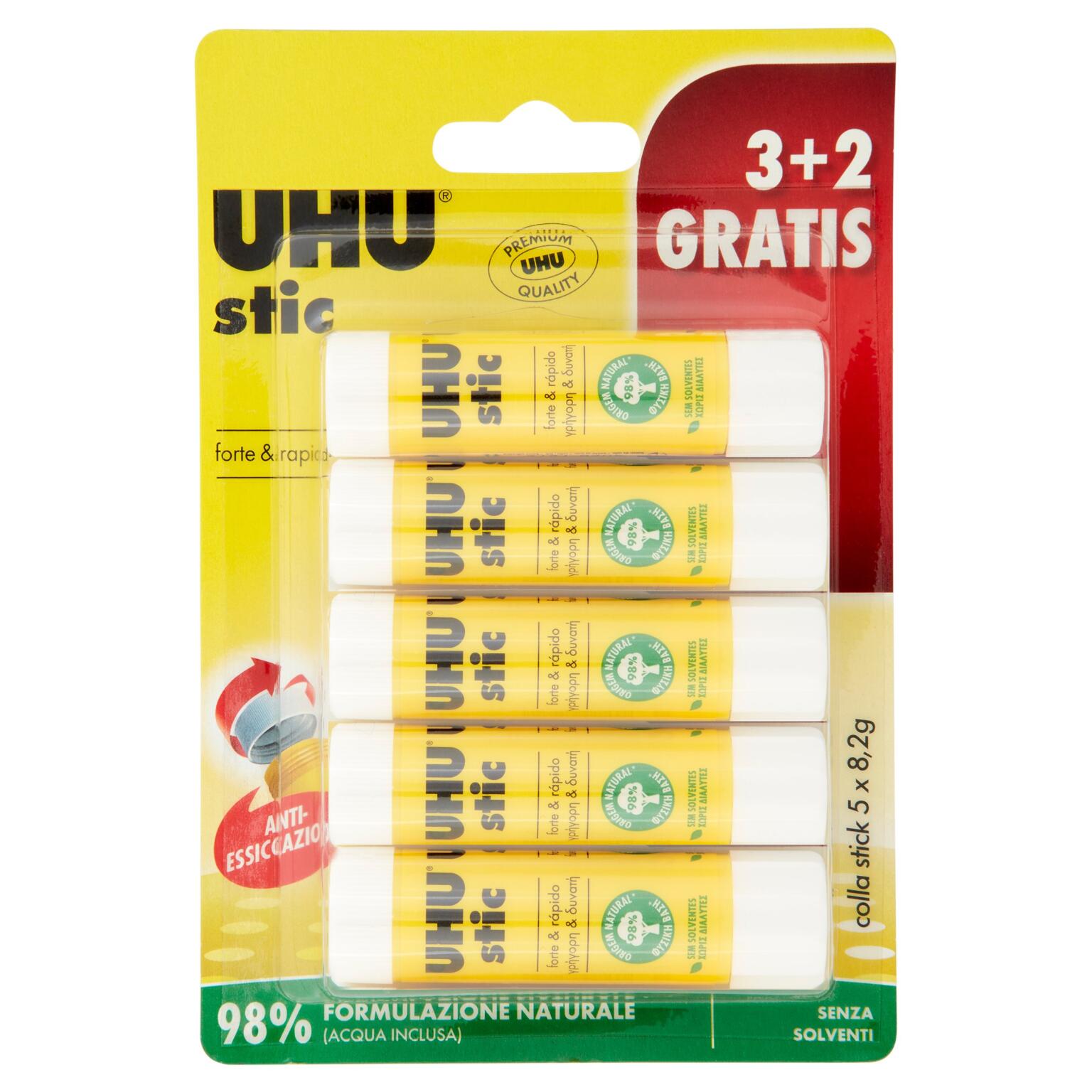 Colla stic 5 pezzi da 8,2g UHU