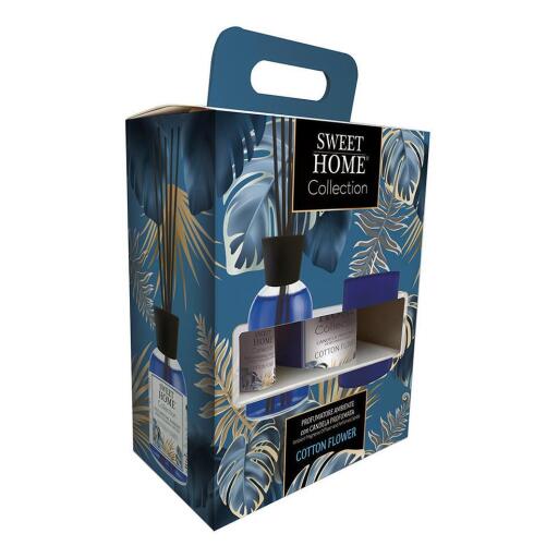 Profumatore Ambiente con diffusore 100ml +Candela Cotton Flower Sweet Home