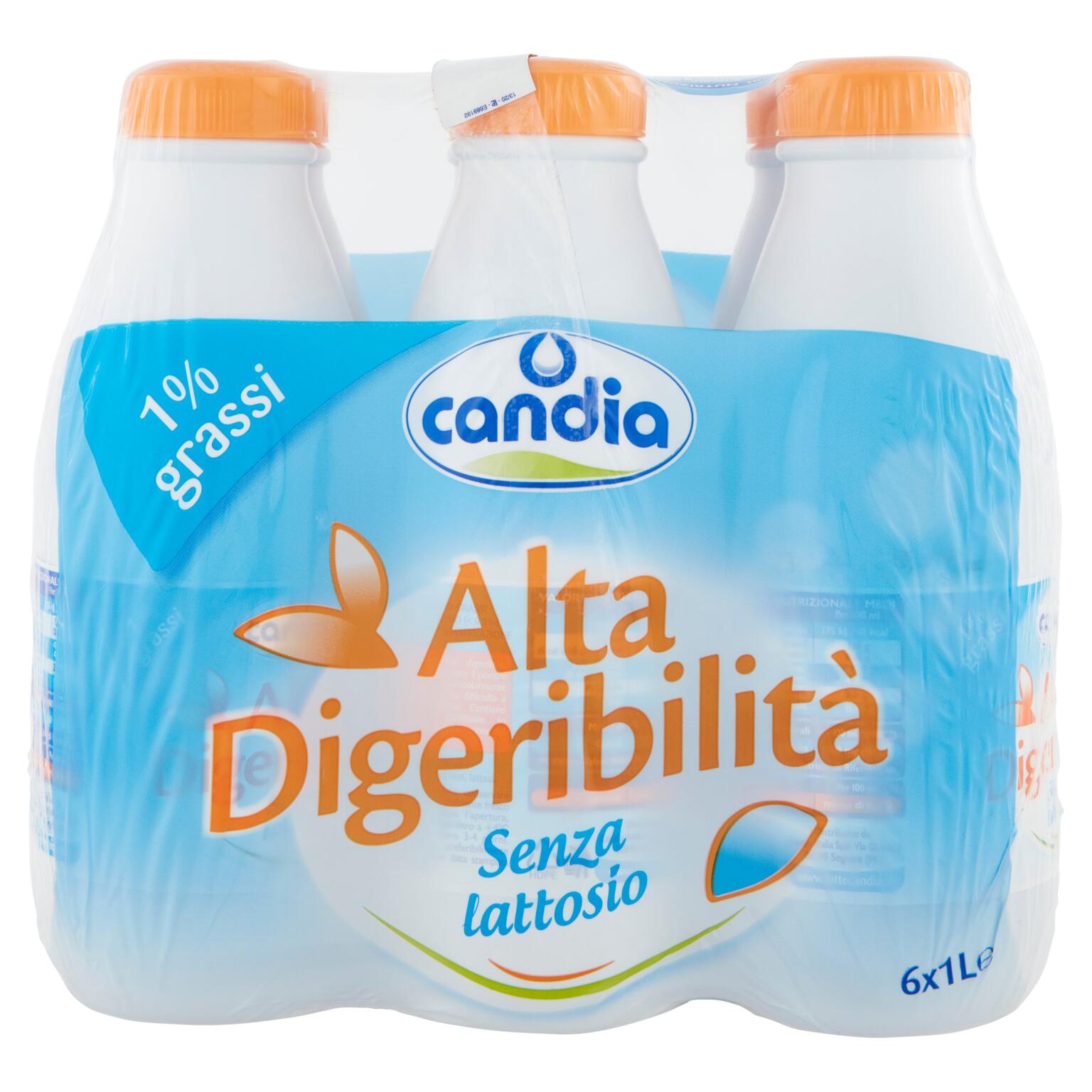 Latte Alta Digeribilità 1% 6bottiglie x1l Candia