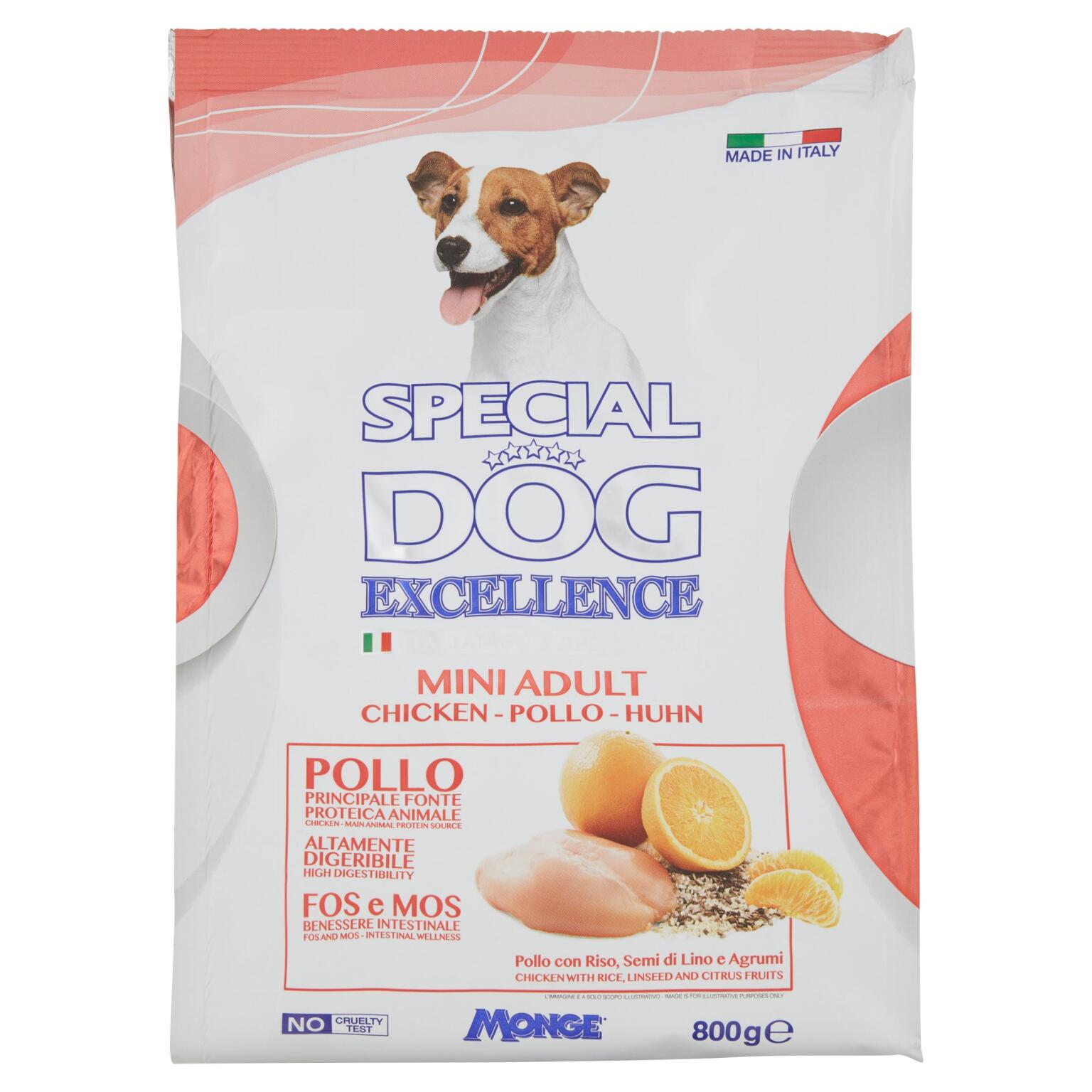 Crocchette speciali per cani di piccola taglia special dog excellence 800g Monge